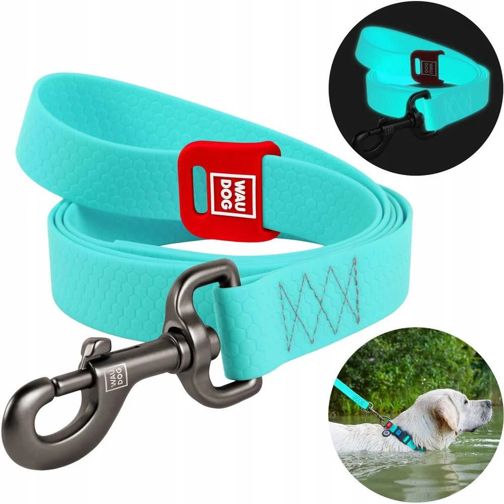 Collar WAU DOG Antkaklis SMYCZ WATERPROOF 2,0/305cm PVC ŠVIEČIANTIS TAMSOJE