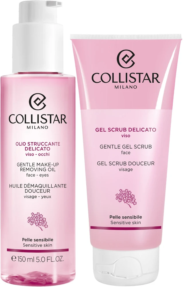 „Collistar“ rinkinys (švelnus valomasis aliejus 150 ml + švelnus šveitiklis 100 ml)