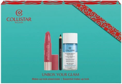 „Collistar“ rinkinys „TWIST Balmy Gloss“ – ROSE 216 + mini profesionalus akių pieštukas 0,8 g + dvifazis akių ir lūpų makiažo valiklis 35 ml