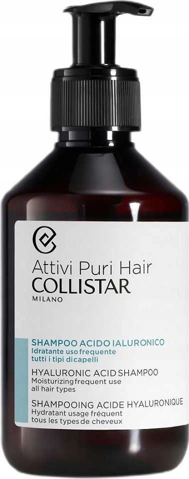 "Collistar" drėkinamasis šampūnas su hialurono rūgštimi "Attivi Puri" (hialurono rūgšties šampūnas) 250 ml