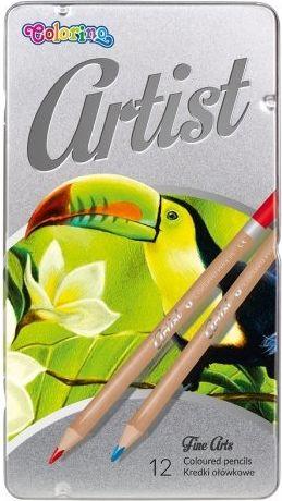 Spalvoti pieštukai COLORINO Artist 12 spalvų, metalinėje dėžutėje