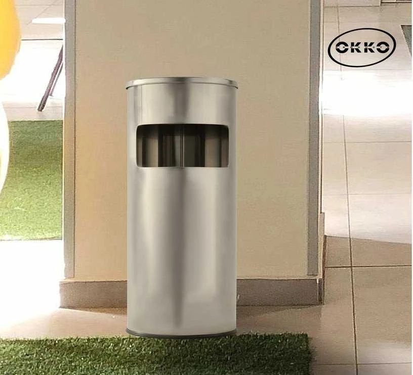 Okko Šiukšliadėžė Colorovo ROUND TRASH BIN WITH ASHTRAY T-Y0617S