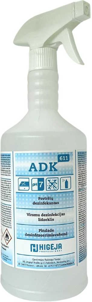 Paviršių dezinfekcinė priemonė Higėja ADK-611 1000 ml