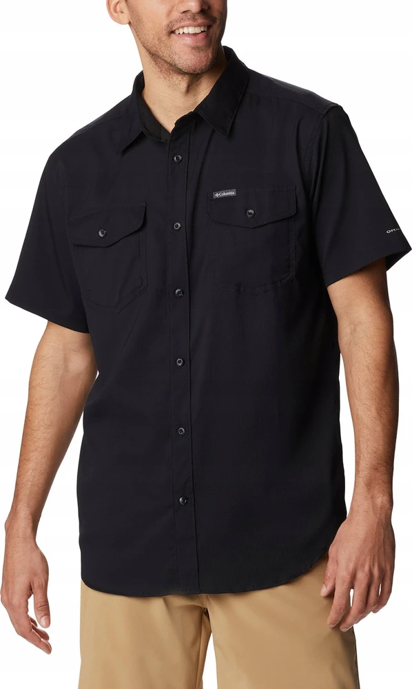 Columbia Columbia Utilizer II Solid trumpomis rankovėmis marškinėliai 1577762011 Juoda XL