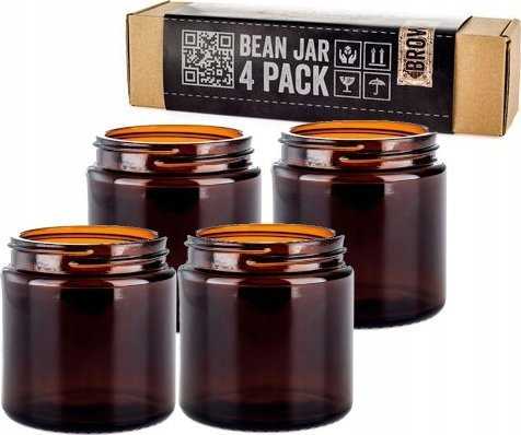 Kavamalė Comandante Comandante Bean Jar Brown Glass - Ruda słoik na zmieloną kawę - 4 sztuki