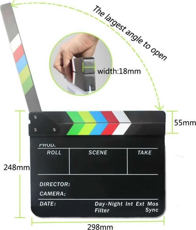 Commlite Klaps Filmowy 30x25cm / Kolor / Na Pisaki - Mazaki