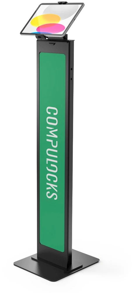 Compulocks Group „Compulocks“ universalus planšetinio kompiuterio lipdukas, firminis grindų stovas, juodas, Juoda, Planšetinis kompiuteris, Multimedijos stovas, 0,907 kg, 33 cm (13"), 100 x 100 mm