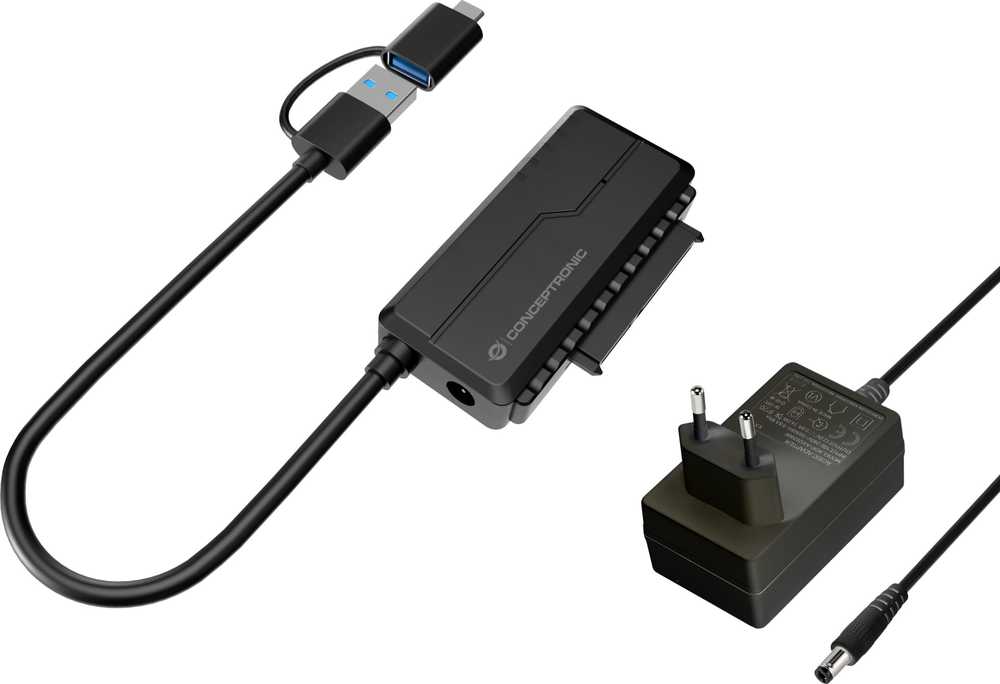 Kieszeń Conceptronic ABBY21B zmieniacz płci / kabli USB Type-A SATA 22-pin Juodas