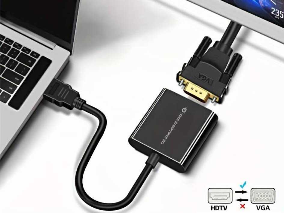 „Conceptronic“ CONCEPTRONIC AV adapteris HDMI -> VGA 1080P 60Hz 0,25 m sw