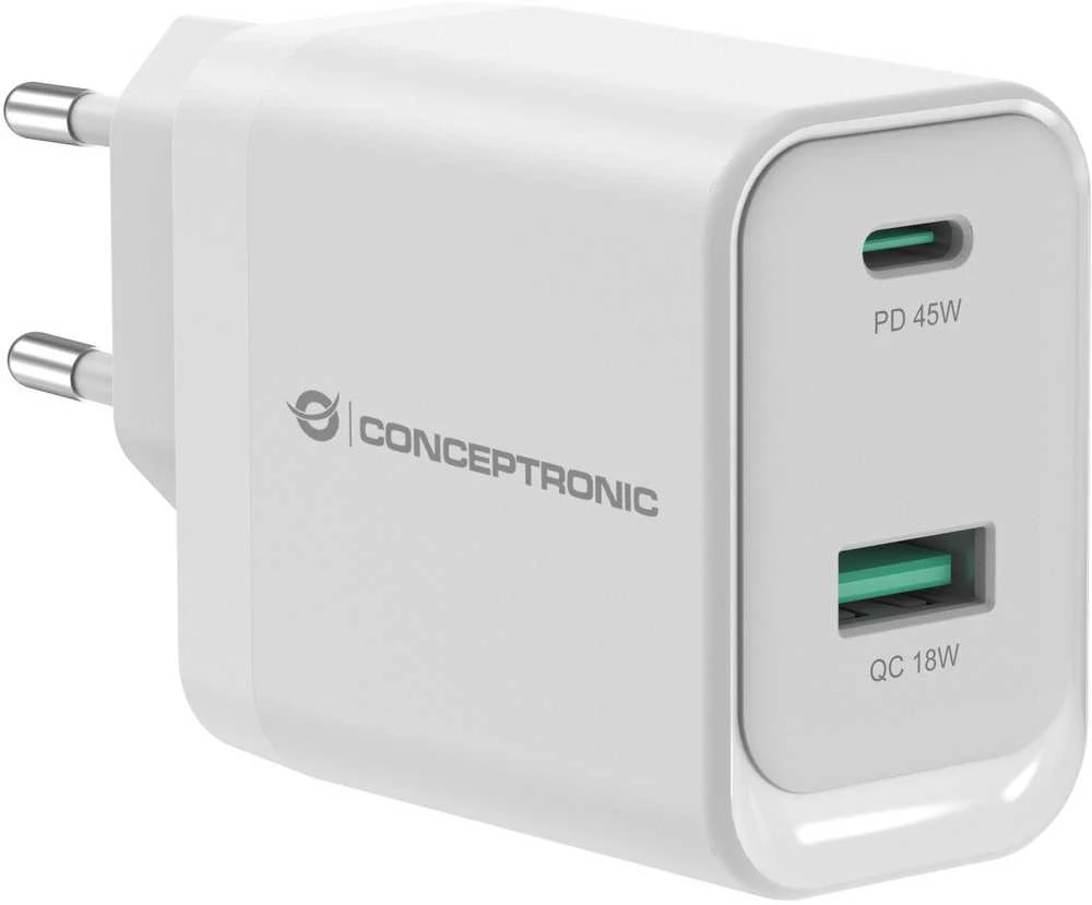 Carruzzo Conceptronic ALTHEA20W45 mobiliojo įrenginio kroviklis Universalus Balta AC Spartusis įkrovimas Vidaus