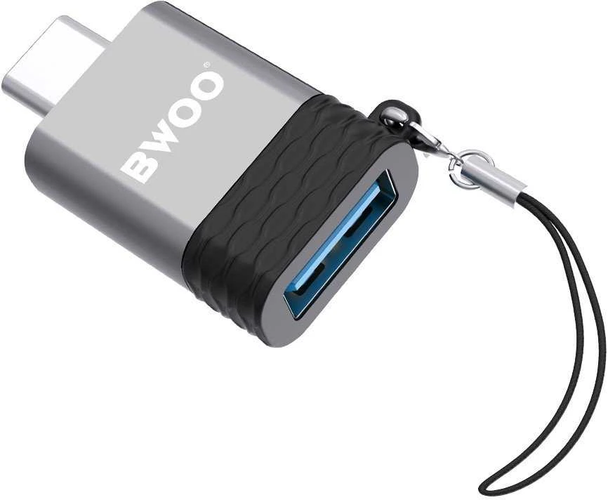 BWOO adapteris BZ-35 USB į USB-C pilkas OTG