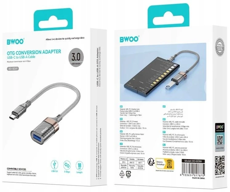 BWOO adapteris Type C į USB BZ69
