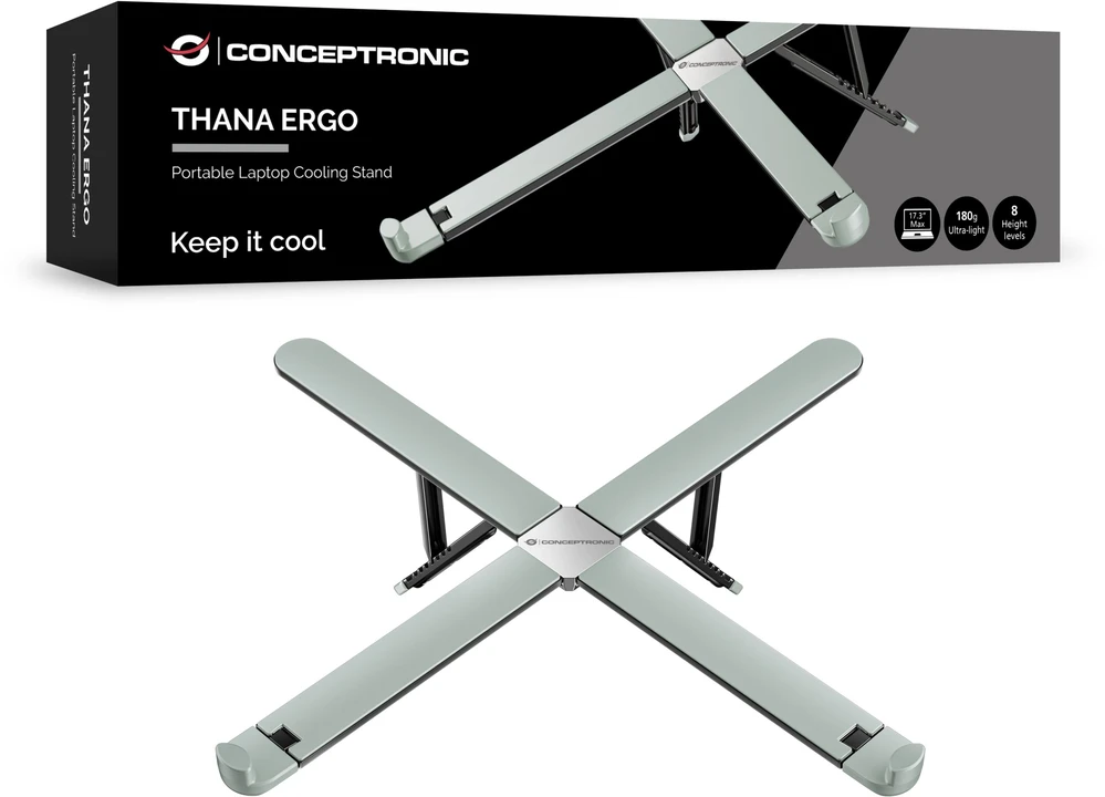 Conceptronic Nešiojamas kompiuteris-Stand 5kg Ergo przenośny 17.3''sil (THANA11G)