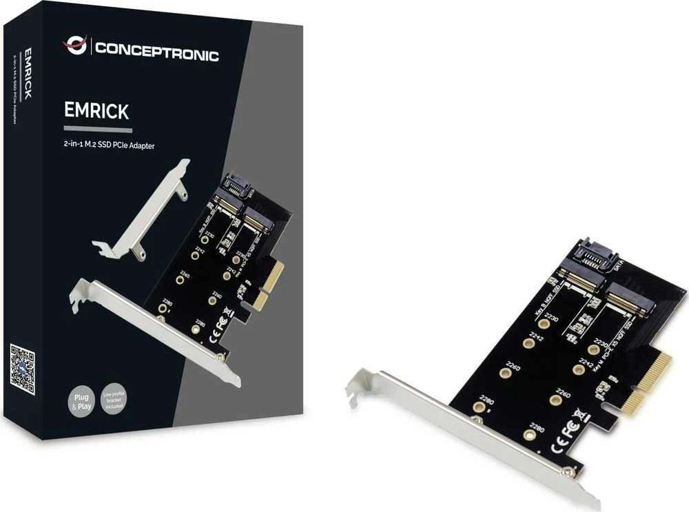 Conceptronic CONCEPTRONIC PCI Express kortelė 4 prievadų M-Key M.2 -> PCIe-NVMe