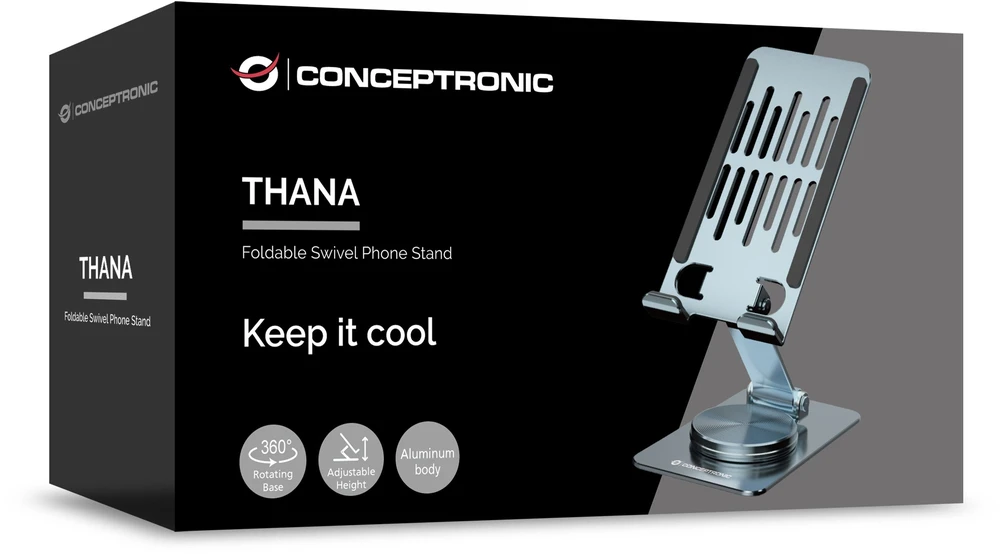 Dėklas Conceptronic Conceptronic THANA08G uchwyt Laikiklis pasywny Mobilusis telefonas/Išmanusis telefonas Sidabrinė