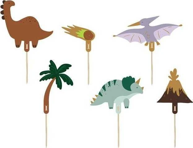 Congeepl PartyDeco dinozaurų torto papuošimai 8-12 cm mišinio A6 25912
