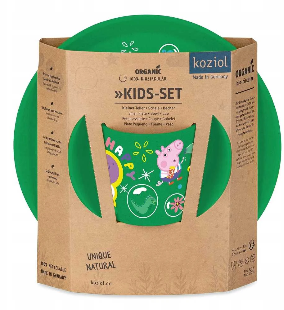 Connect Peppa Pig vaikų indų rinkinys, 3 dalių, KOZIOL