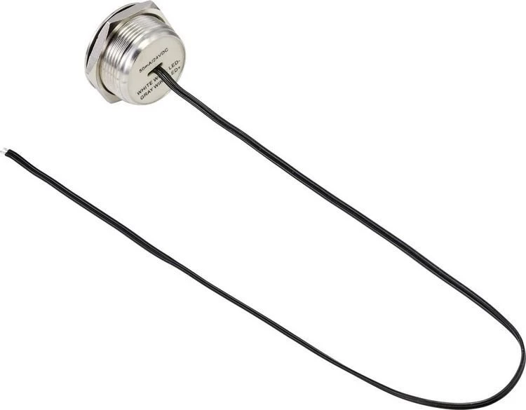 Conrad Button 24 V/DC 50 mA 1 x On/Off IP65 mygtukas 1 vnt. Nerūdijantis plienas Nerūdijantis plienas DC 24 V 0,05 A