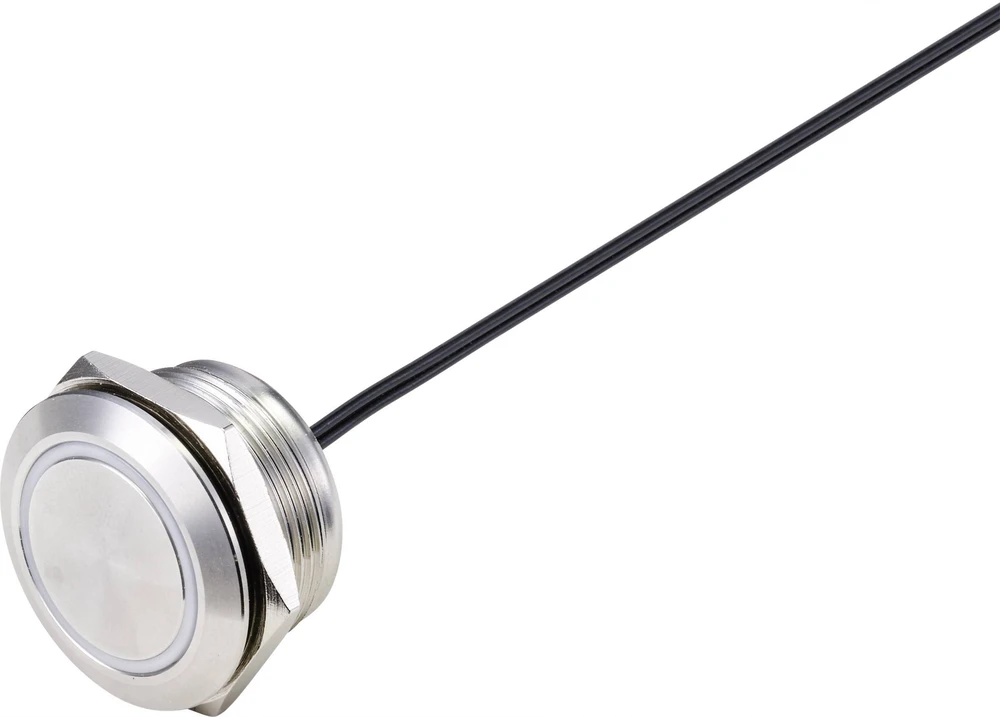 Conrad Button 24 V/DC 50 mA 1 x On/Off IP65 mygtukas 1 vnt. Nerūdijantis plienas Nerūdijantis plienas DC 24 V 0,05 A