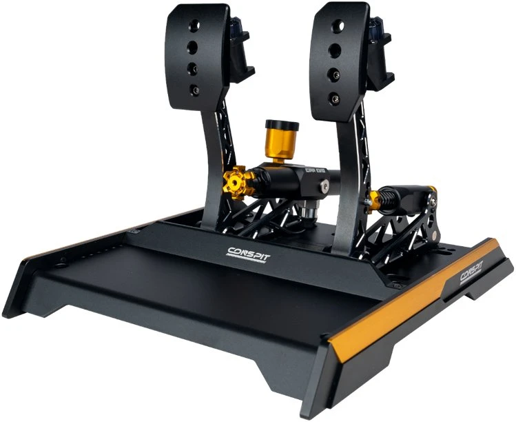 CONSPIT CPP EVO 3 V2 pedalų komplektas, hidraulinis stabdžių cilindras, su sankabos pedalu – juodas