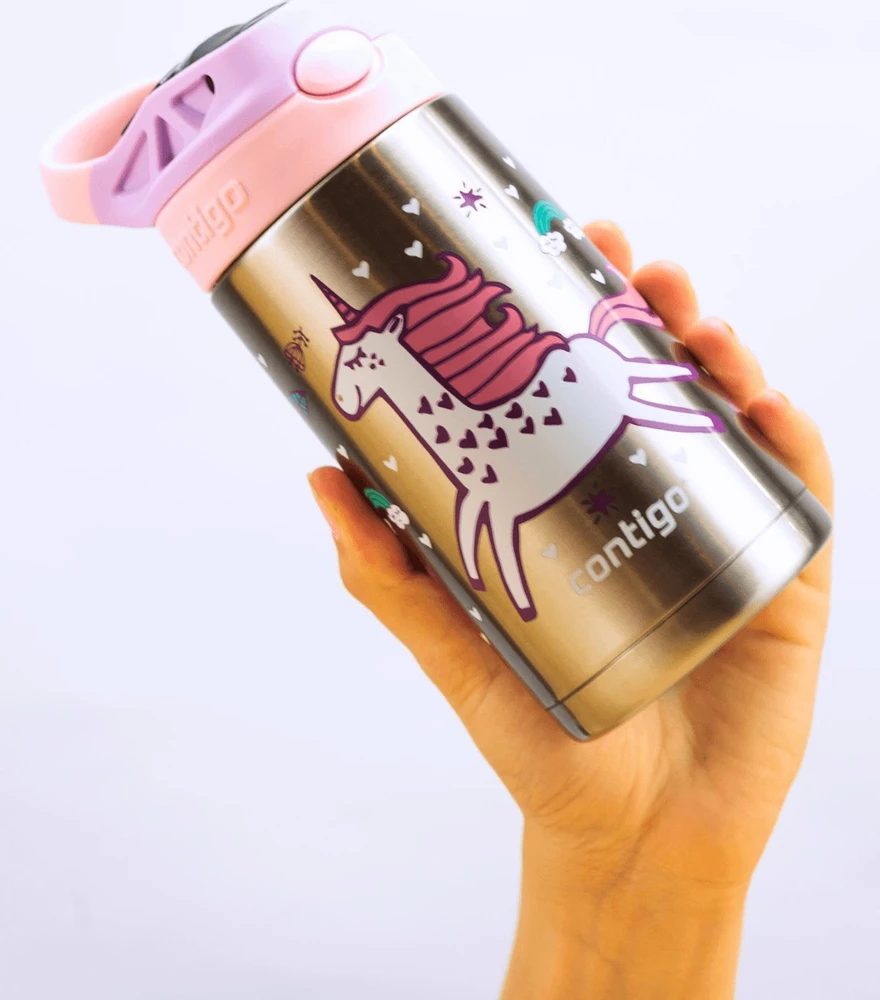 Contigo Vaikiška gertuvė Easy Clean Strawberry Unicorn CON2178083, 380 ml