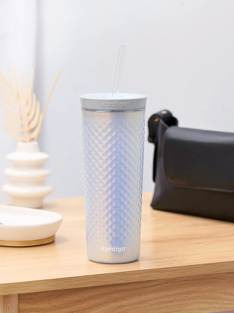 Contigo Puodelis na wodę ze słomką AutoClose Tumbler - Macaroon