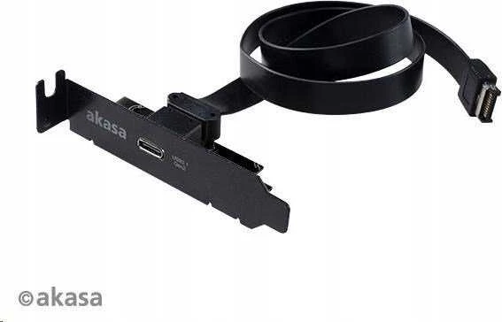 Akasa žemo profilio PCI laikiklio adapteris, USB 3.1 Type C - juodas