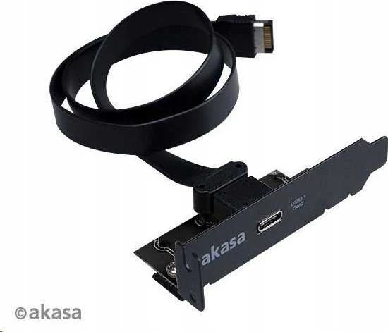 Akasa žemo profilio PCI laikiklio adapteris, USB 3.1 Type C - juodas