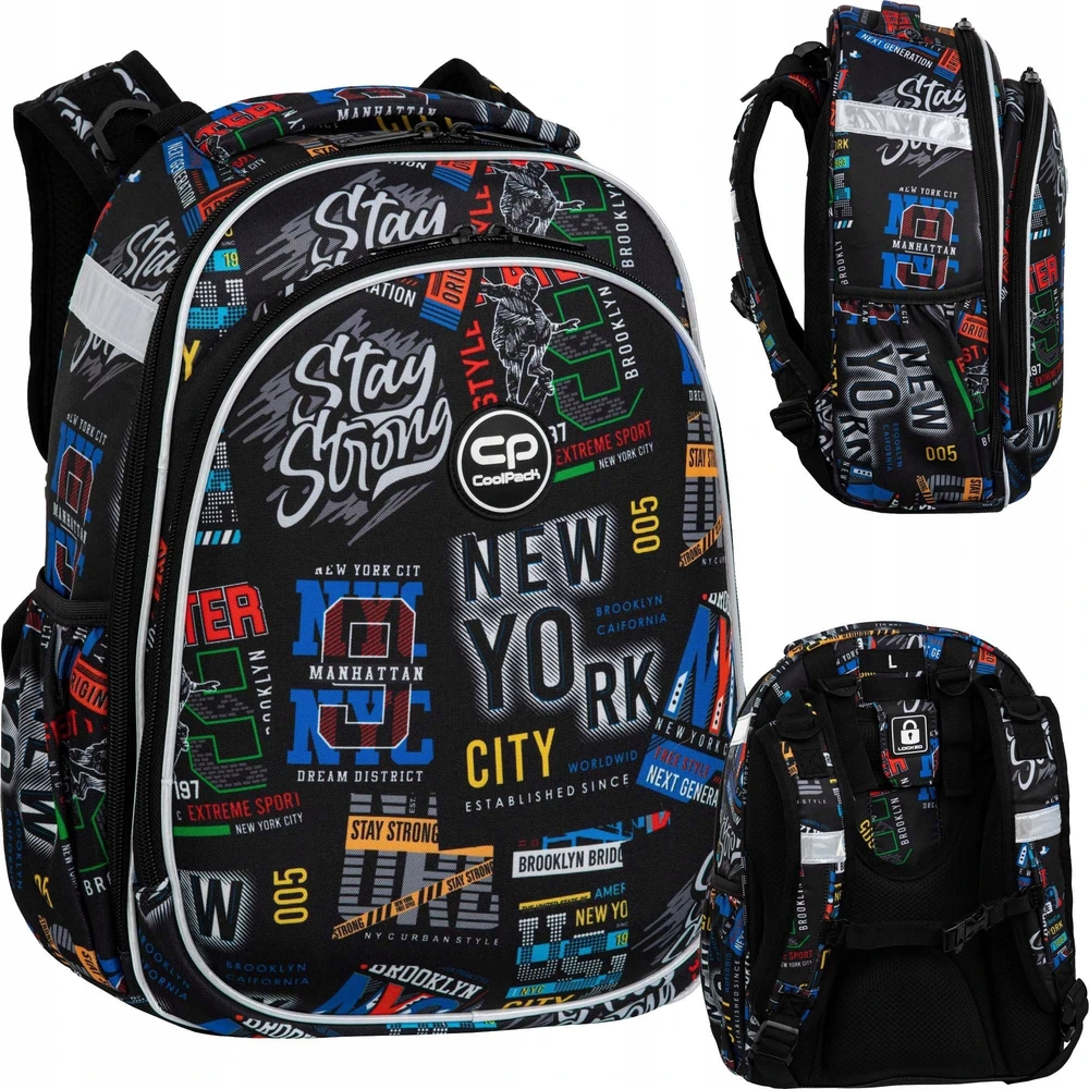 Kuprinė CoolPack Big City, juoda/įvairių spalvų