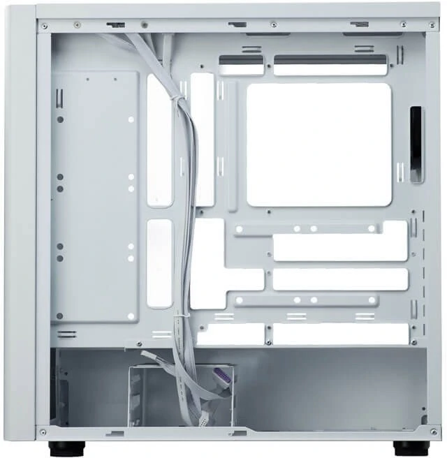 „Cooler Master Elite 502 Baltas Lite“ korpusas, permatomas šoninis skydelis, ATX, 1x 120 mm ventiliatorius, baltas