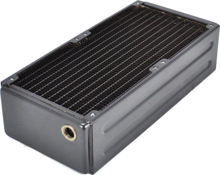 Coolgate XFlow 240mm – juodas radiatorius su šoniniu sriegiu