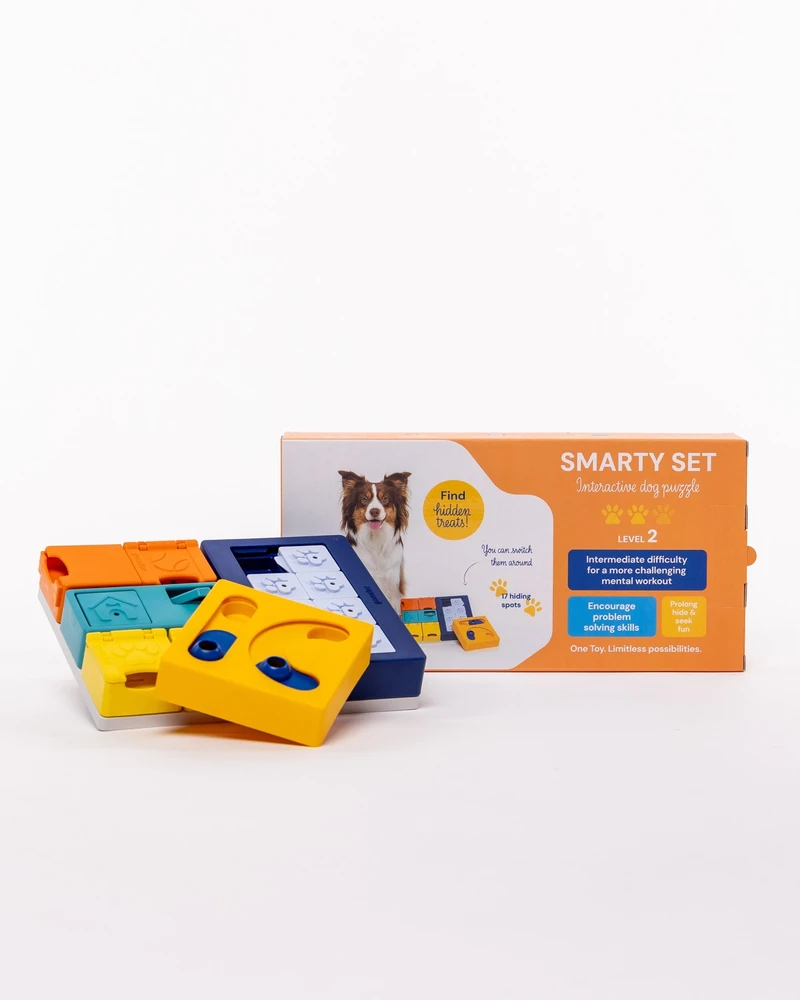 Cooper & Pals Pawzler Smarty - modulinių žaislų šuniui komplektas, skirtas vystymuisi skatinti - 2-3 lygiai