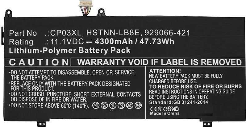 CoreParts Nešiojamas kompiuteris Baterija for HP 55,86Wh