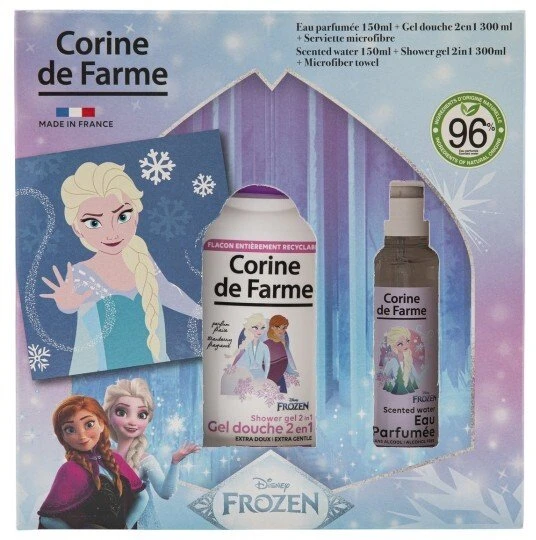 Corine de Farme Dovanų rinkinys vaikams FROZEN (Żel pod prysznic 300ml + Vanduo perfumowana 150ml + ręcznik) (103429)