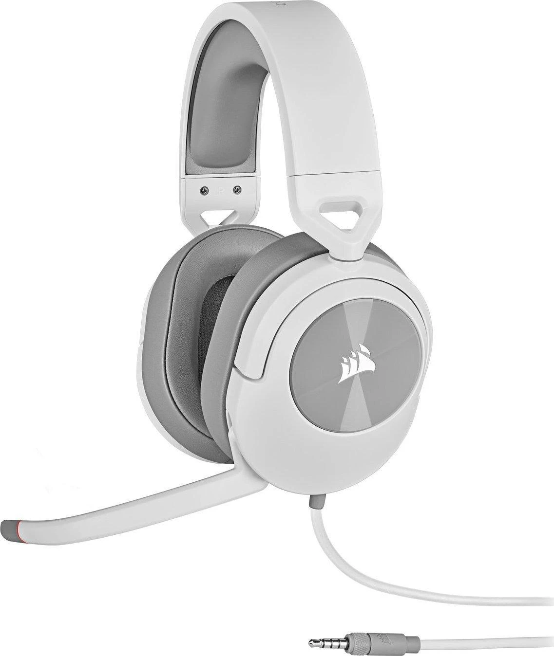 Corsair HS55 žaidimų ausinės, su laidu, su mikrofonu, Baltos