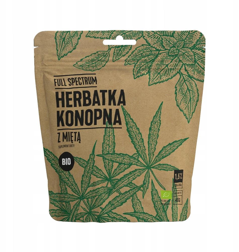 Cosma Cannabis Full Spectrum Kanapių arbata su mėtomis, maisto papildas, 40 g