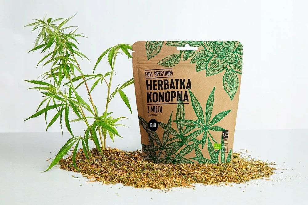 Cosma Cannabis Full Spectrum Kanapių arbata su mėtomis, maisto papildas, 40 g