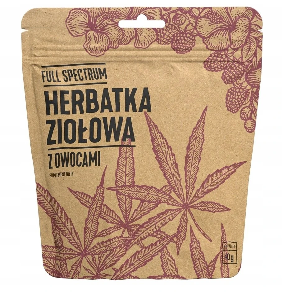 Cosma Cannabis Full Spectrum Kanapių arbata su vaisiais, maisto papildas 40 g