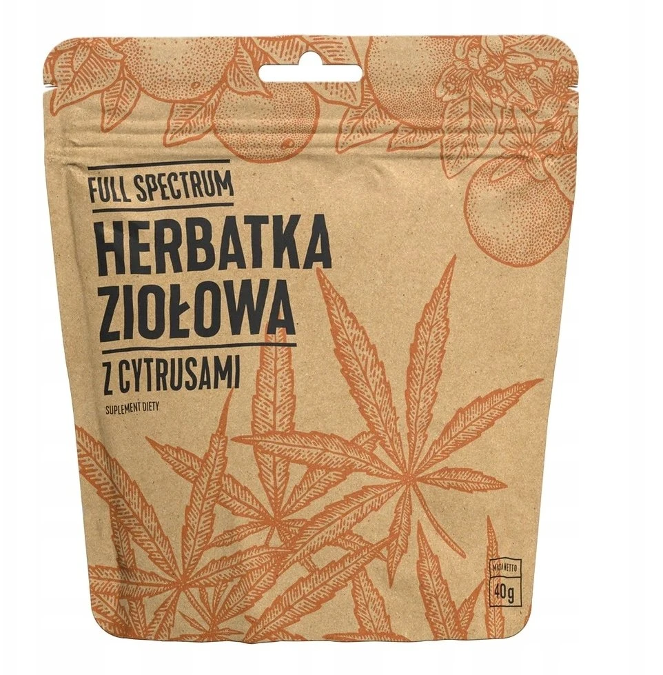 Cosma Cannabis Full Spectrum Kanapių arbata su citrusiniais vaisiais, maisto papildas 40g