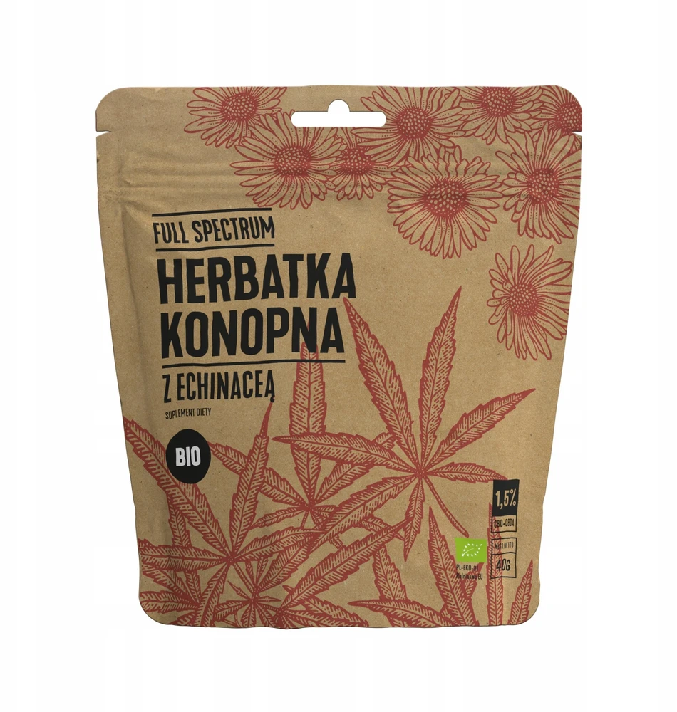Cosma Cannabis Full Spectrum Kanapių arbata su ežiuole, maisto papildas, 40 g