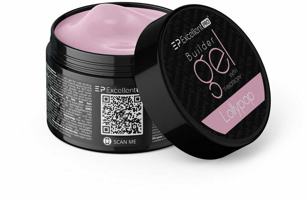Cosmetics Zone Excellent Pro Statybinis gelis su tiksotropiniu poveikiu, „Lollypop“ 15 g