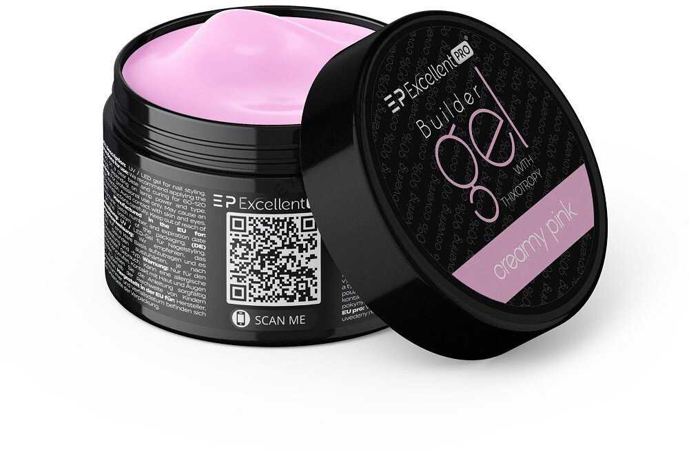 Cosmetics Zone Rožinis PUIKUS PRO_Builder gelis su tiksotropija Kreminė Rožinė 50g
