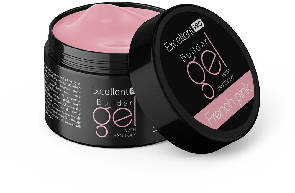 Cosmetics Zone Rožinė EXCELLENT PRO_Builder Gel With Thixotropy żel budujący French Rožinė 50g