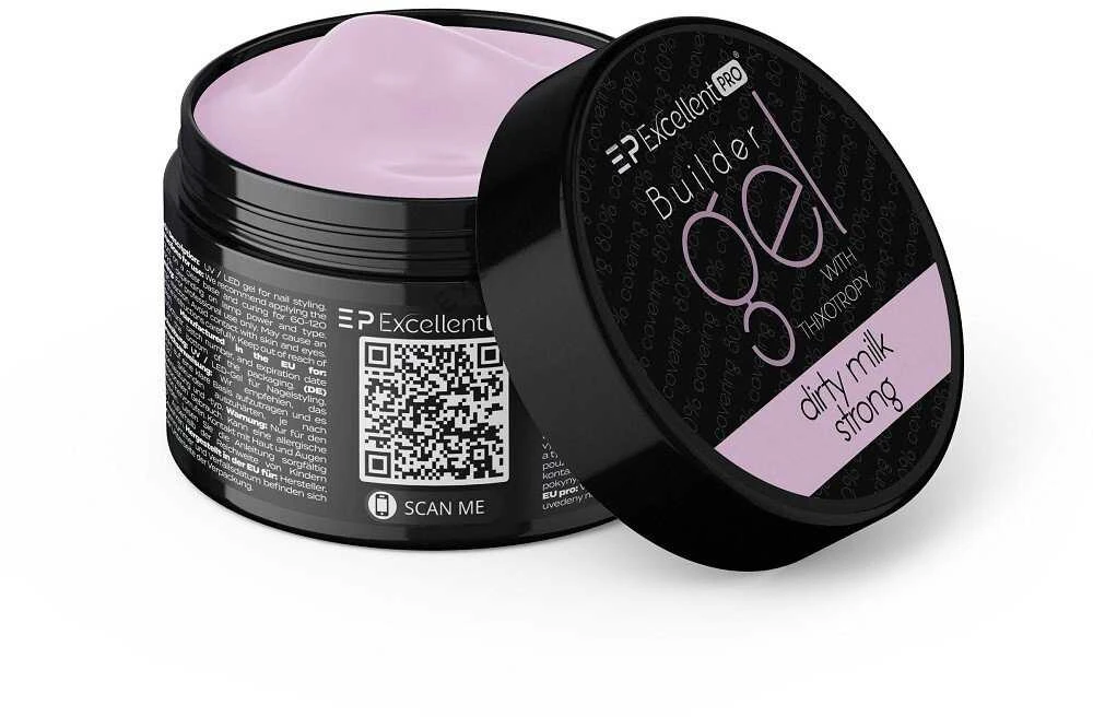 Cosmetics Zone Excellent Pro Statybinis gelis su tiksotropiniu poveikiu, „Dirty Milk Strong“, 15 g