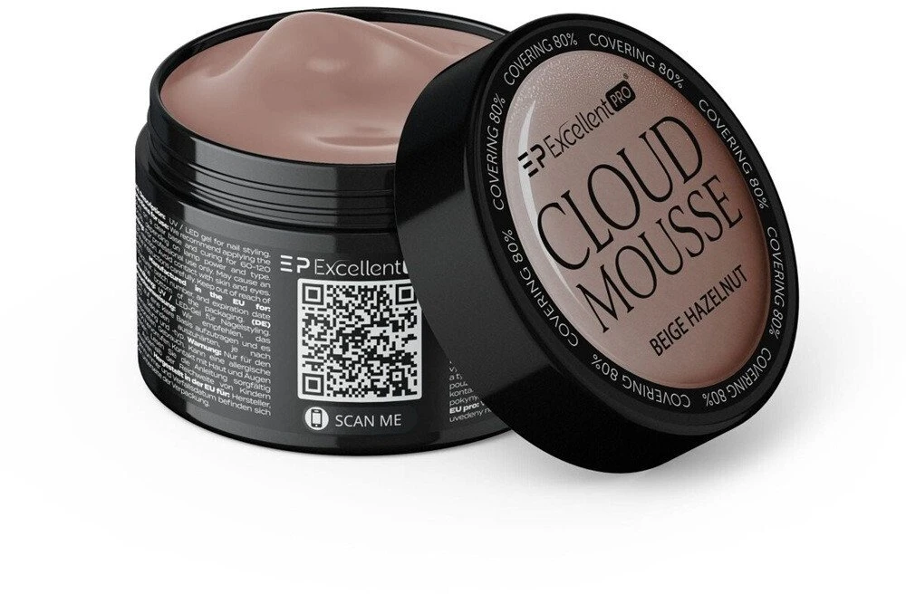 Cosmetics Zone Excellent Pro Debesų putų gelis-standoriui, smėlio spalvos, lazdyno riešuto spalvos, 50 g