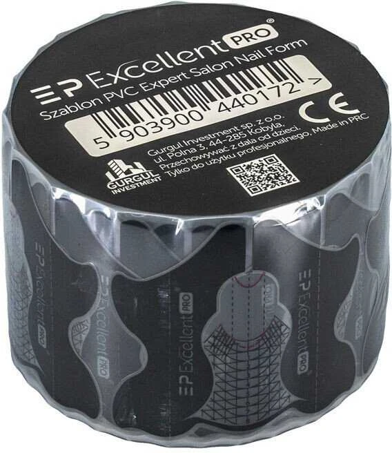 Cosmetics Zone Excellent Pro „Expert Salon Nail Form“ PVC nagų priauginimo šablonas, 500 vnt.