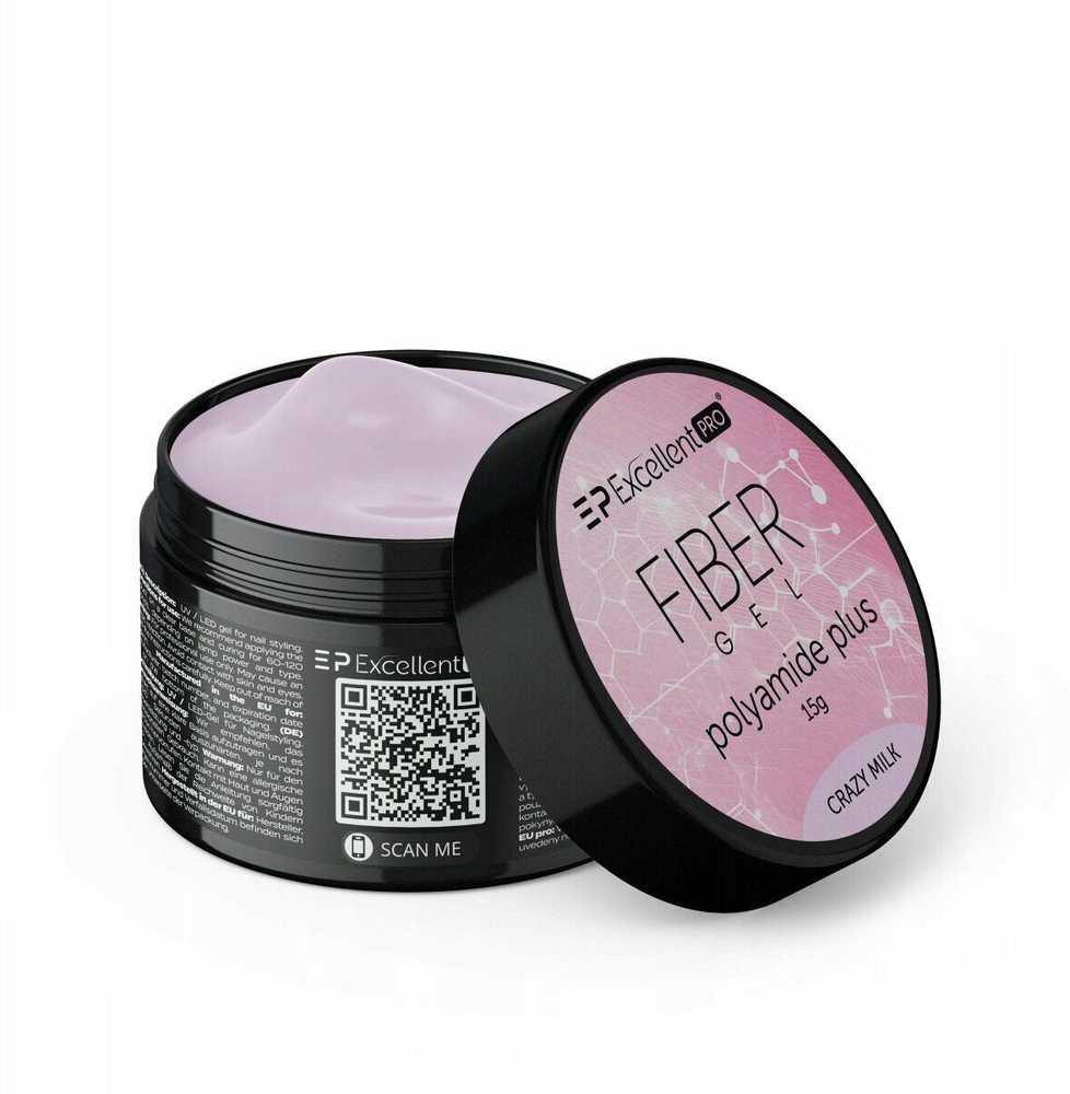 Cosmetics Zone Excellent Pro Pluošto gelis „Polyamide Plus Crazy Milk“ 15 g statybinis gelis