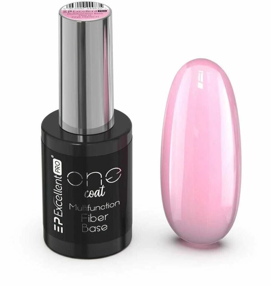 Cosmetics Zone Excellent Pro Vieno sluoksnio daugiafunkcinis hibridinis pluošto pagrindas su rausvais prancūziškais pluoštais, 11 g
