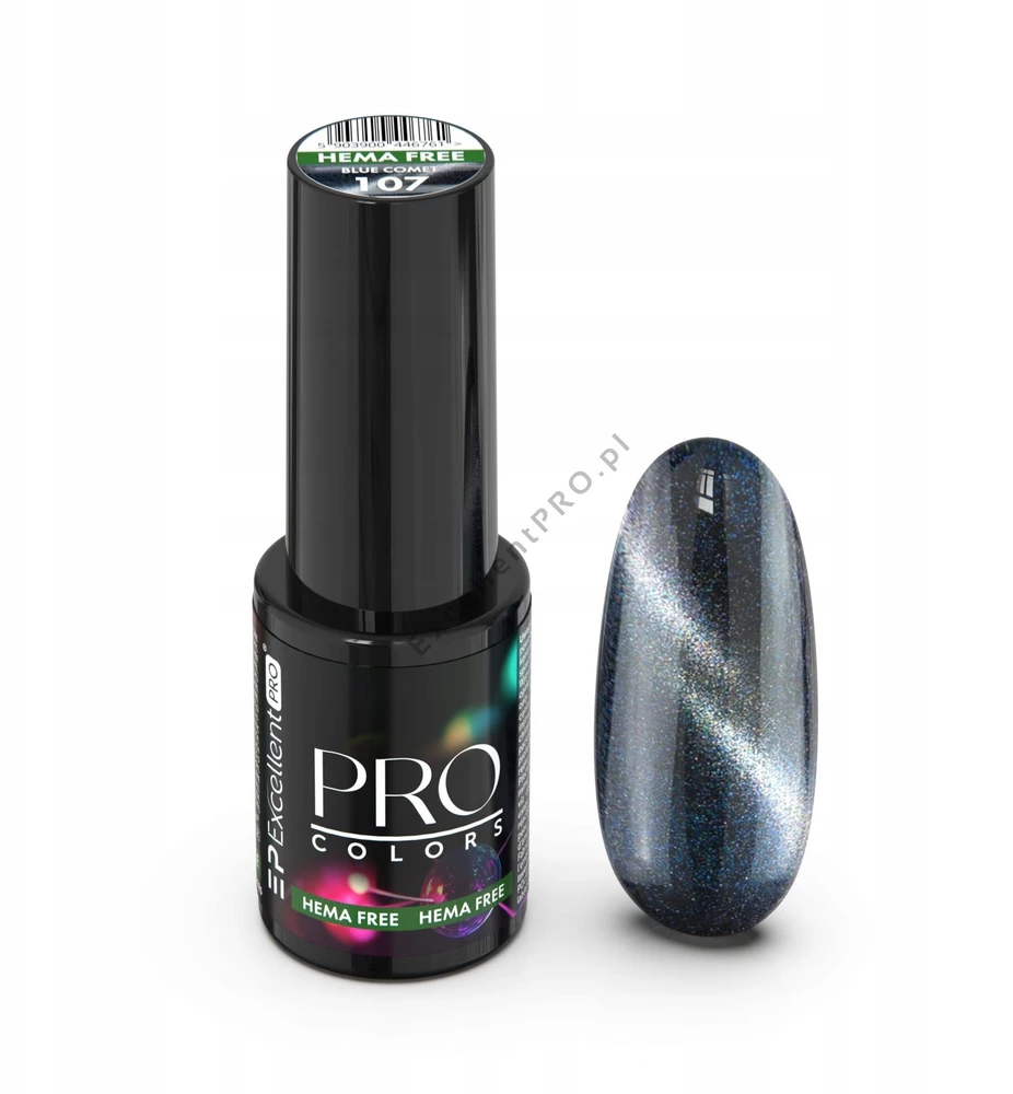 Cosmetics Zone Excellent Pro Pro Colors Hema Free CatEye hibridinis lakas 107 Mėlyna Comet 7g