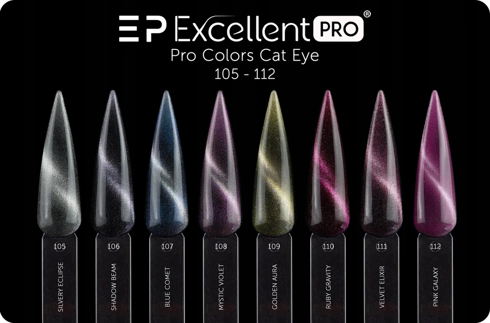 Cosmetics Zone Excellent Pro Pro Colors Hema Free CatEye hibridinis lakas 107 Mėlyna Comet 7g